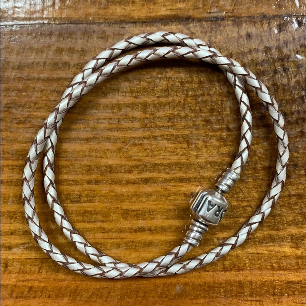 Pandora double loop braided champagne bracelet